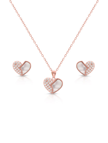 MOP HEART SHAPE PENDANT SET