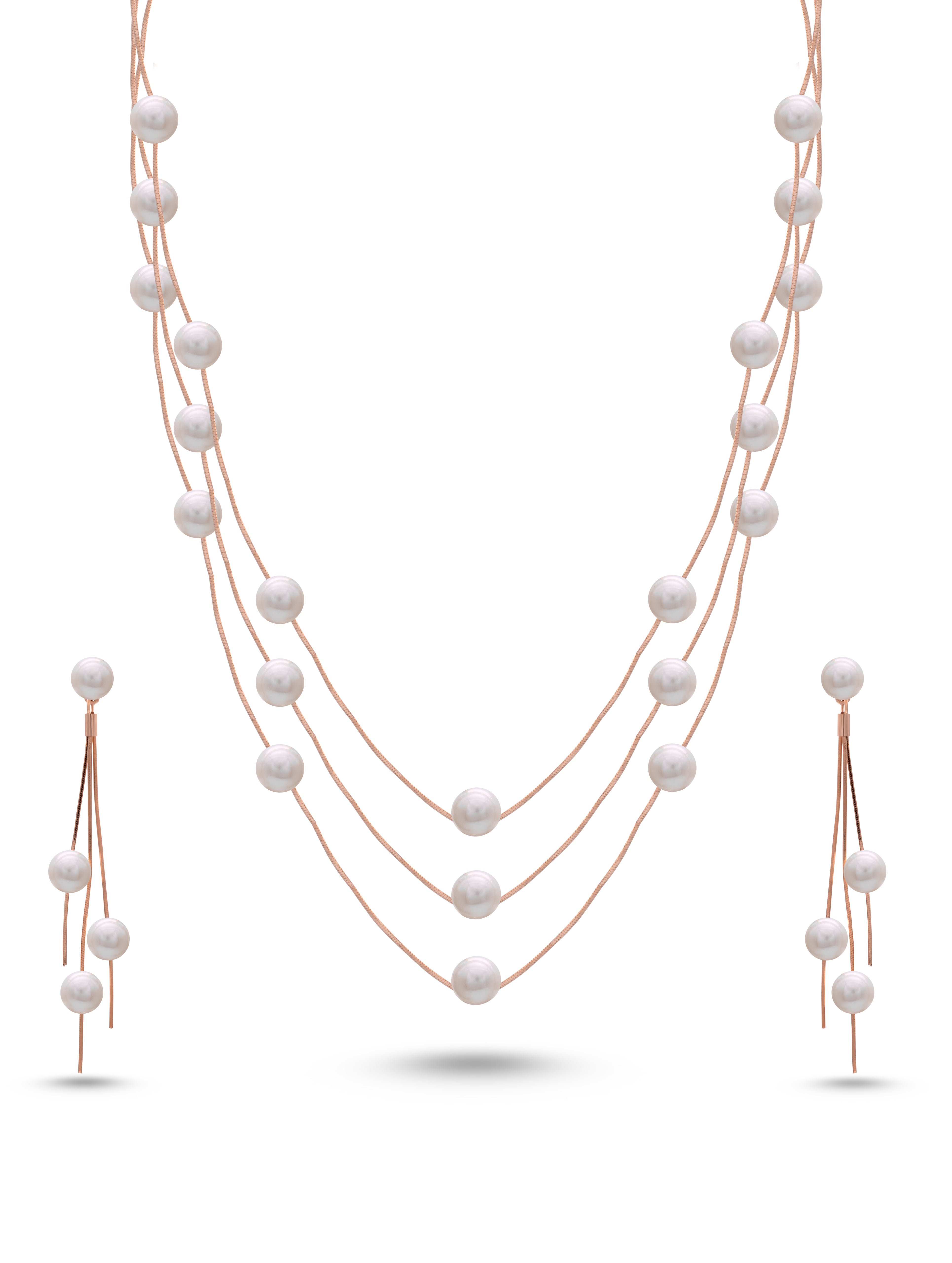 Pearly Three layer Chain Set