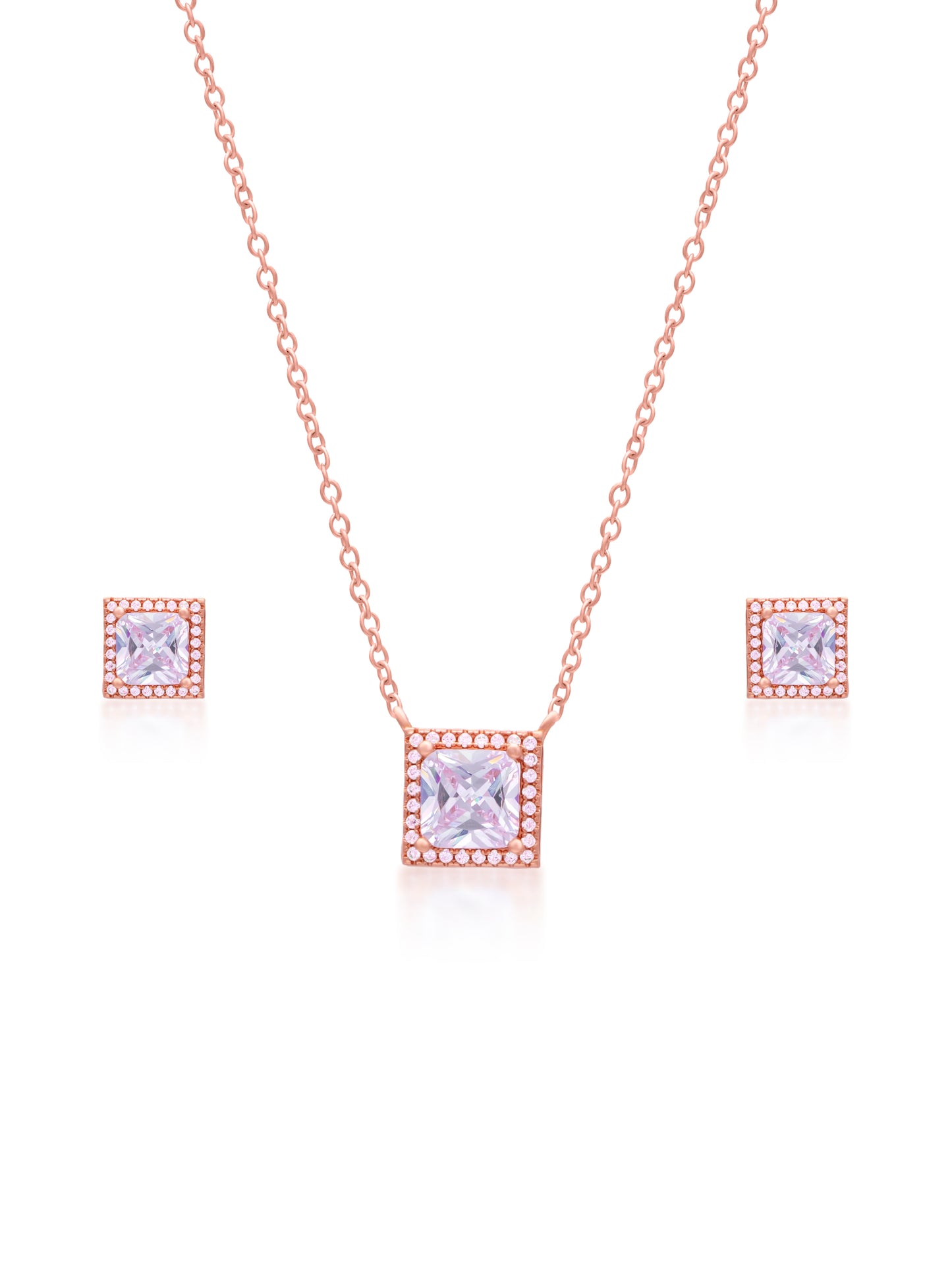 Square Design Pendant Set