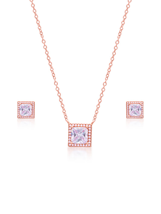 Square Design Pendant Set